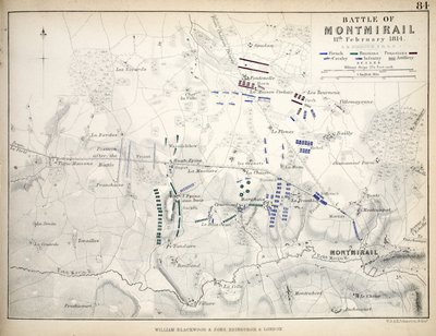 Map of the Battle of Montmirail, published by William Blackwood and Sons, Edinburgh and London, 1848 by Alexander Keith Johnston